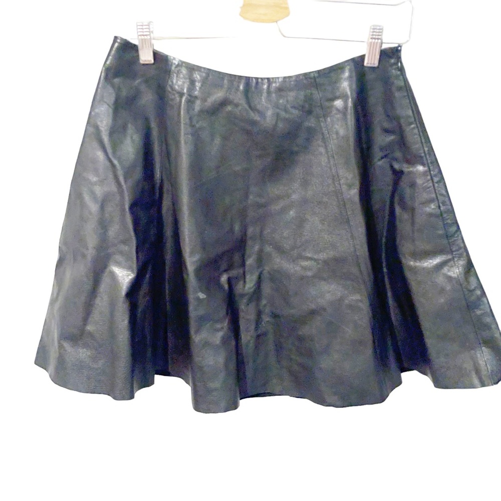 Kate Spade Size 6 Black Lambs‎ Leather Lined Skater Skirt Zipper